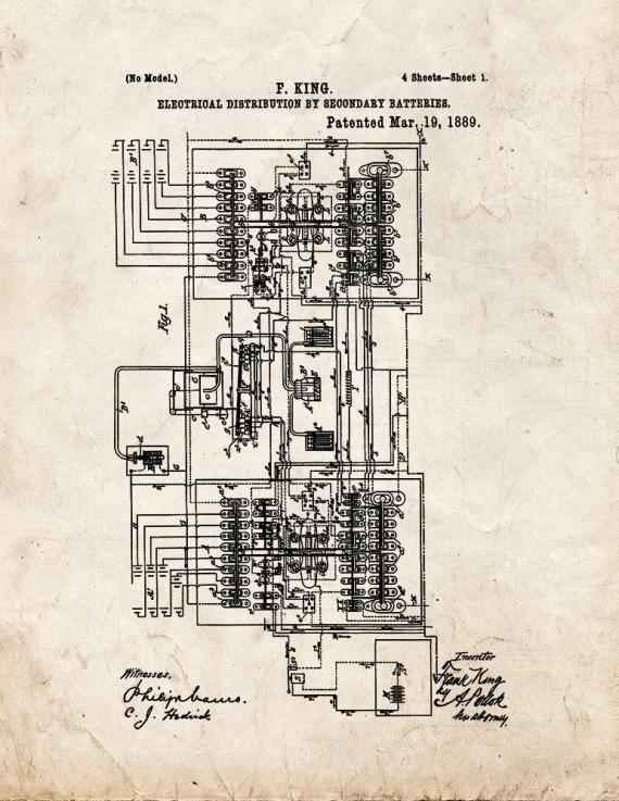 Electrical Distribution By Secondary Batteries Patent Print