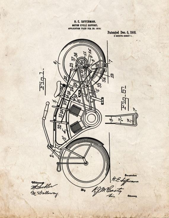 Motorcycle Support Patent Print