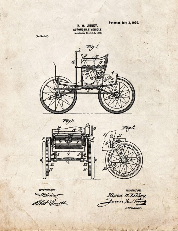 Automobile Vehicle Patent Print