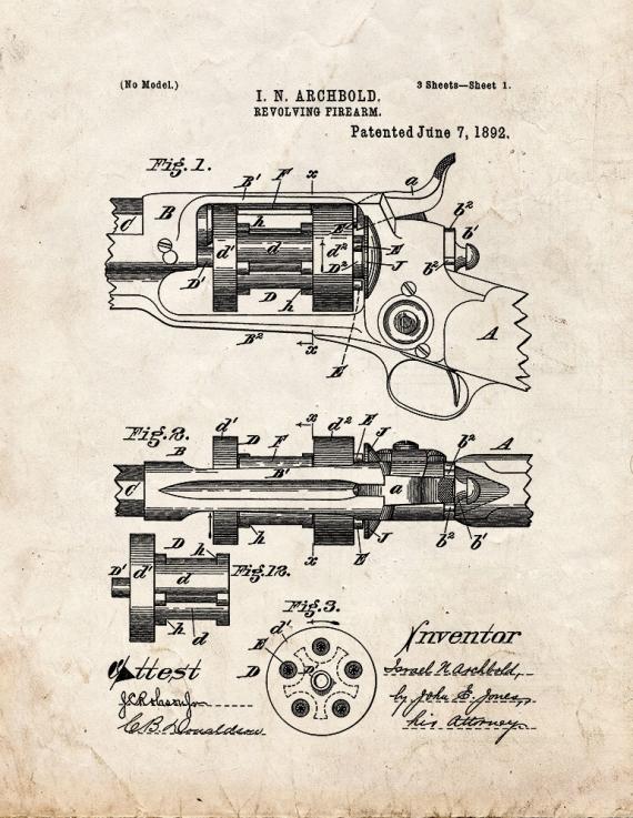 Revolving Firearm Patent Print