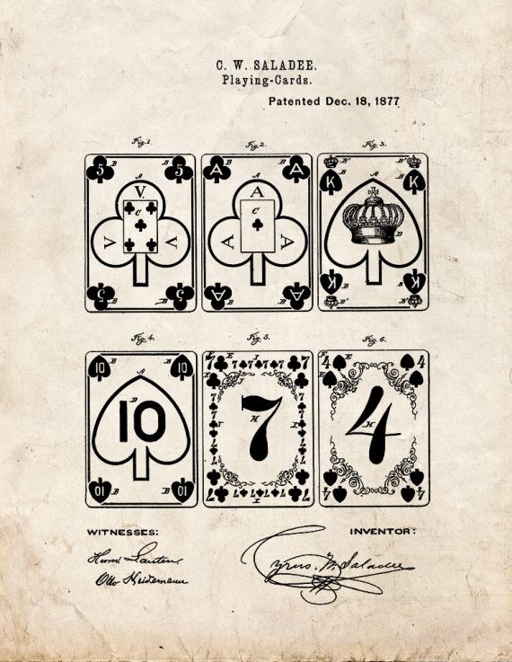 Playing Cards Patent Print