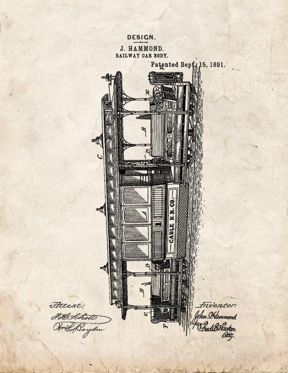Railway-car Body Patent Print