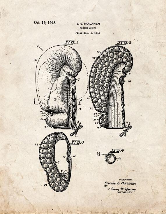 Boxing Glove Patent Print