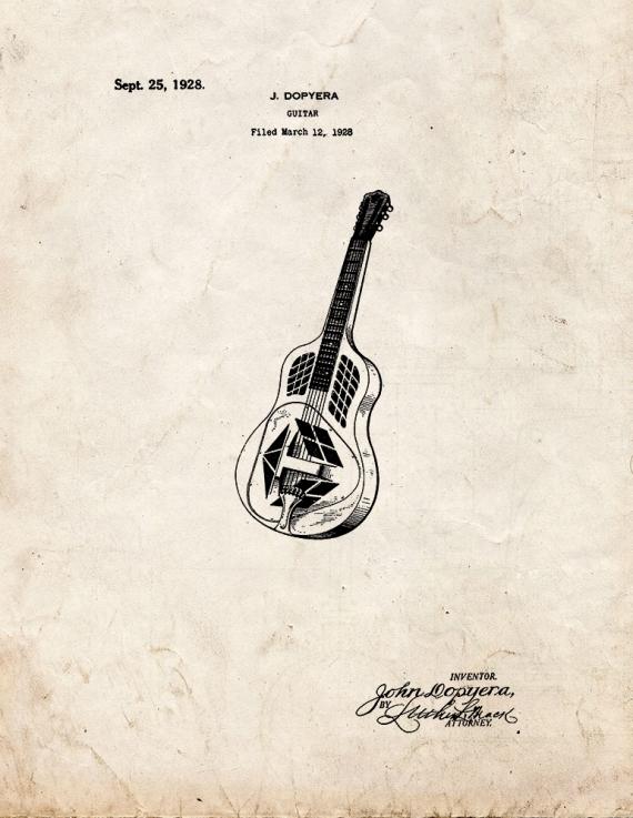 Guitar Patent Print