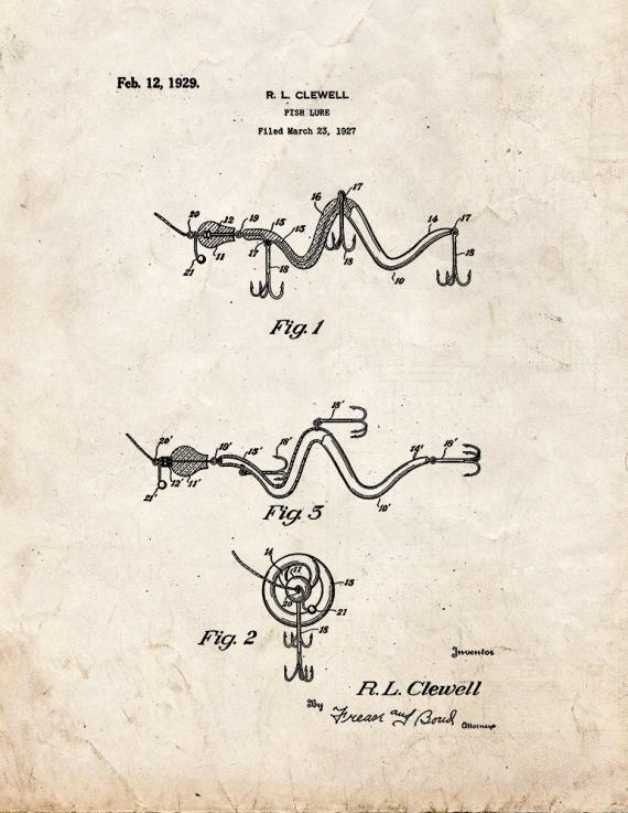 Fish Lure Patent Print