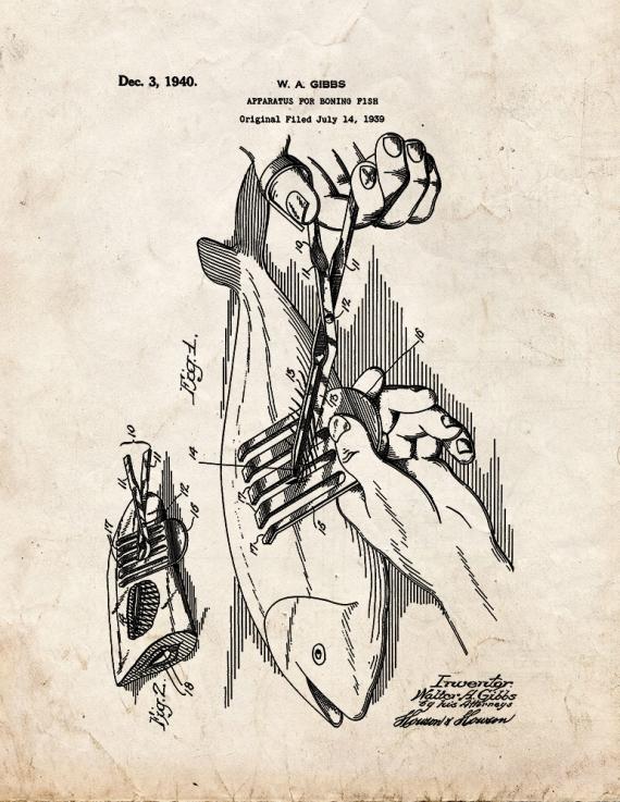 Apparatus for Boning Fish Patent Print