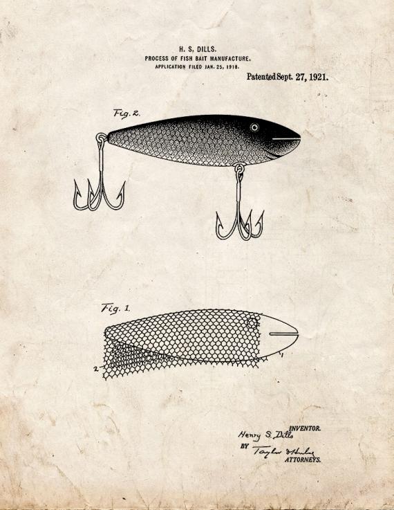 Fish Bait Patent Print