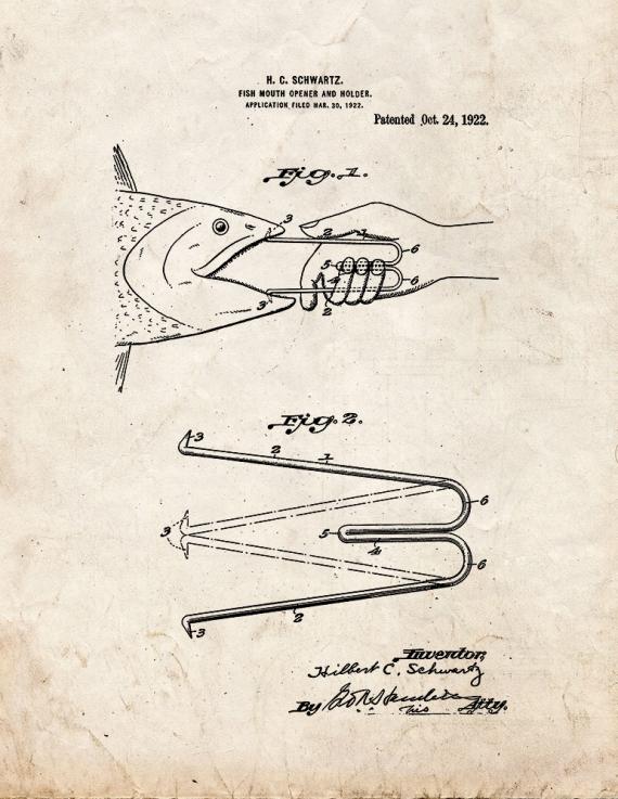 Fish-mouth Opener and Holder Patent Print