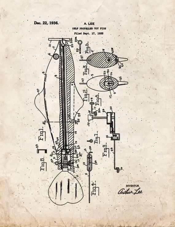 Self Propelled Toy Fish Patent Print