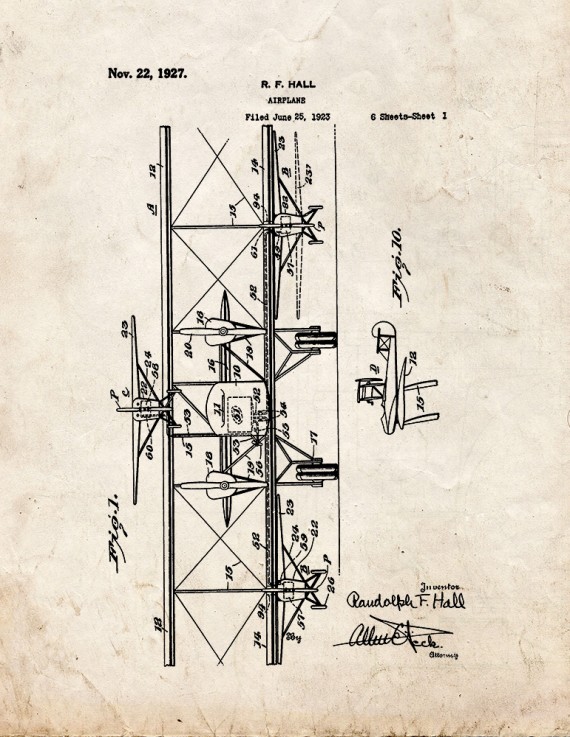 Airplane Patent Print