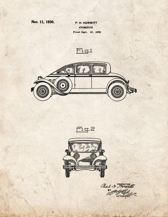 Automobile Patent Print