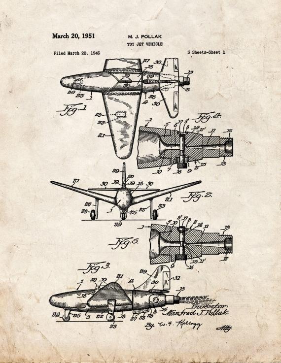 Toy Jet Vehicle Patent Print
