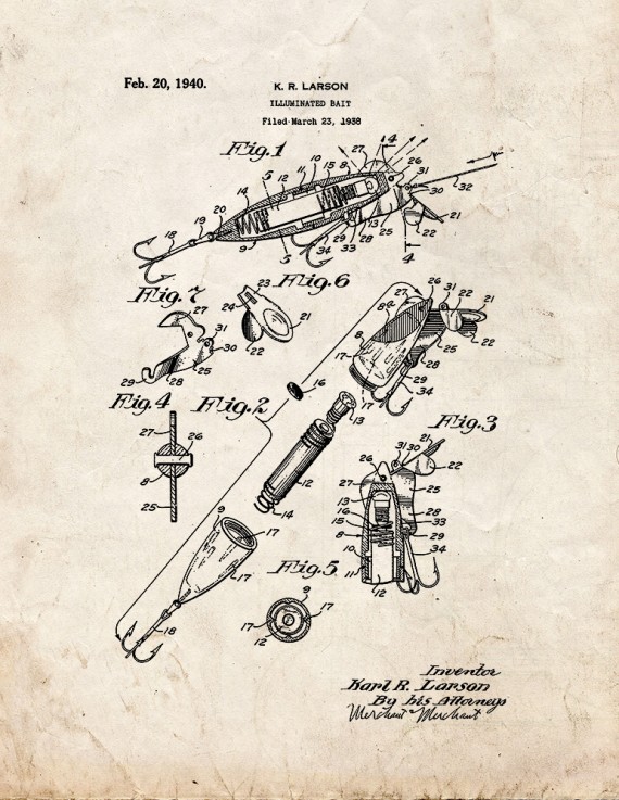 Illuminated Bait Patent Print