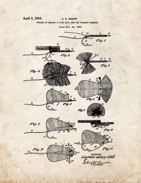 Fish Bait Patent Print