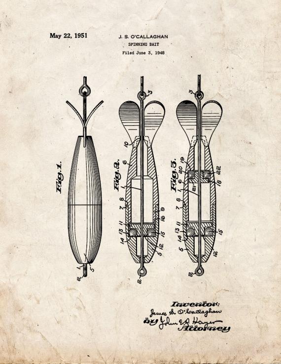 Spinning Bait Patent Print