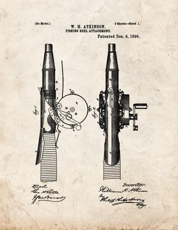 Fishing Reel Attachment Patent Print