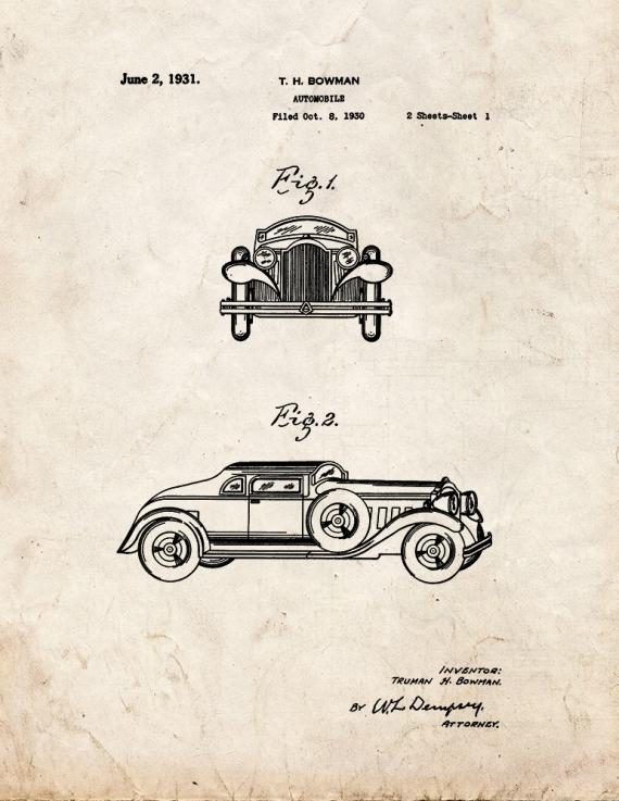 Automobile Patent Print