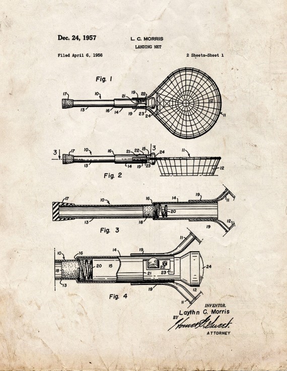 Landing Net Patent Print