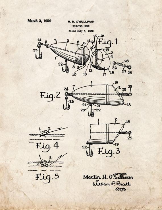 Fishing Lure Patent Print