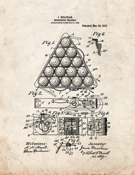 Billiard Triangle Patent Print