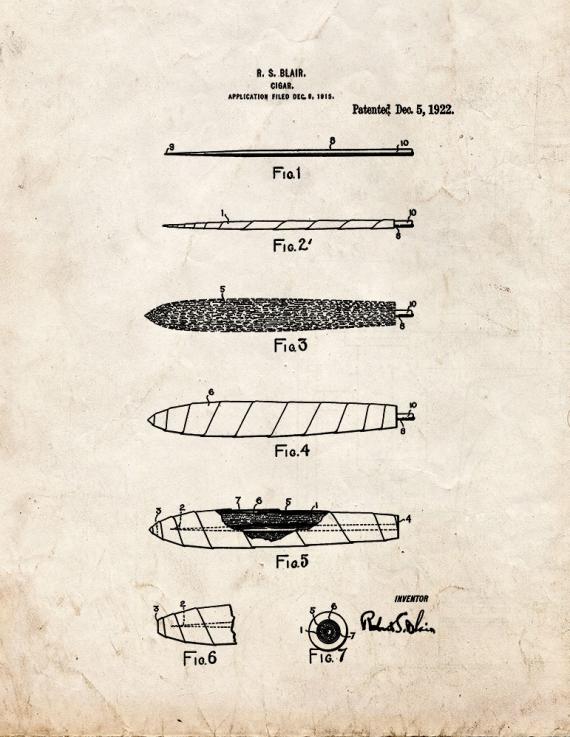Cigar Patent Print