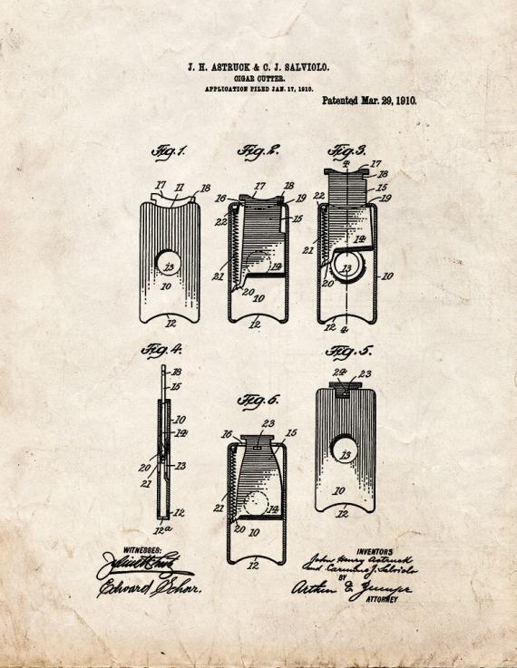 Cigar Cutter Patent Print