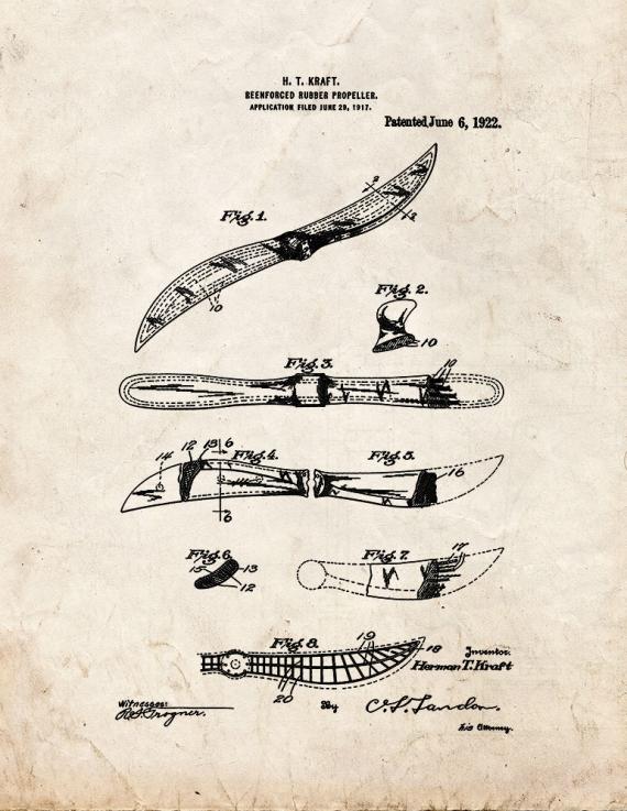 Reenforced Rubber Propeller Patent Print