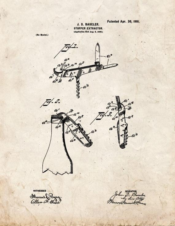 Stopper-extractor Patent Print