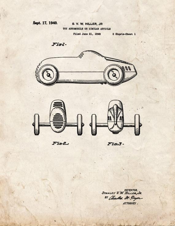 Toy Automobile Patent Print