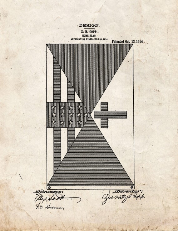Home Flag Patent Print
