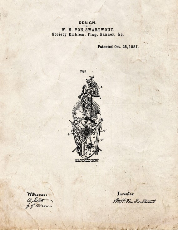 Society Emblem, Flag, Banner Patent Print
