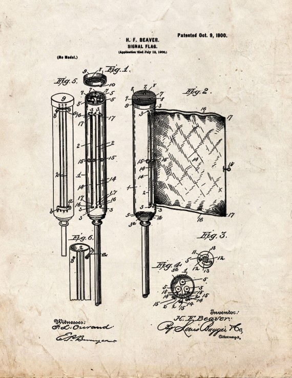Signal Flag Patent Print