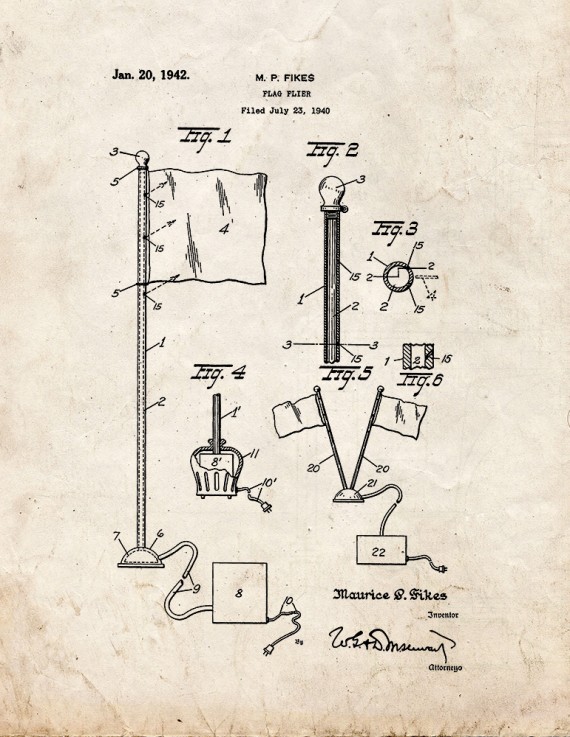 Flag Flier Patent Print