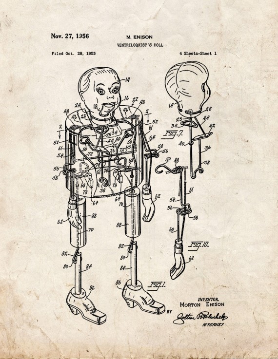 Ventriloquist's Doll Patent Print