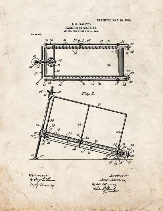 Treadmill Patent Print