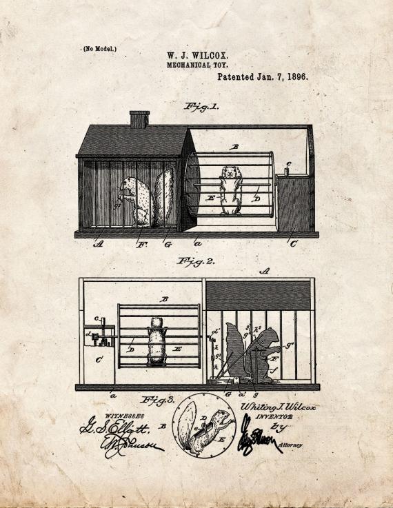 Mechanical Toy Patent Print