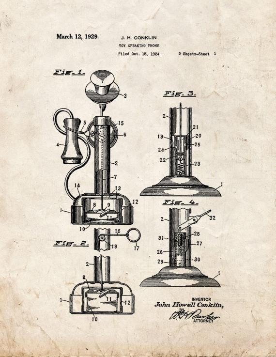 Toy Speaking Phone Patent Print