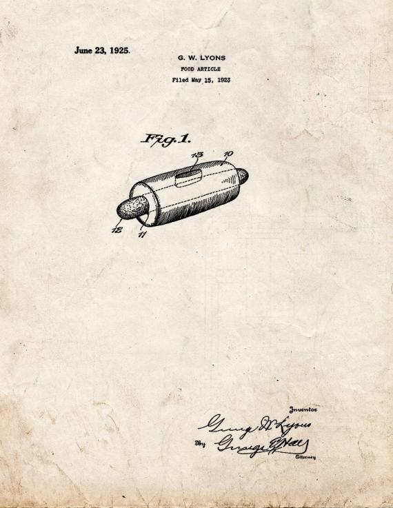 Food Article Patent Print