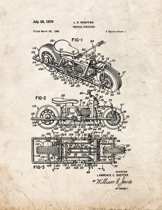 Vehicle Structure Patent Print