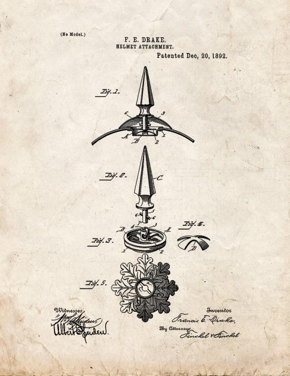 Helmet Attachment Patent Print