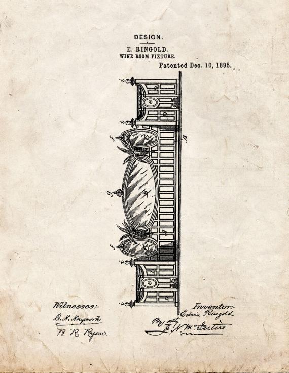 Wine Room Fixture Patent Print