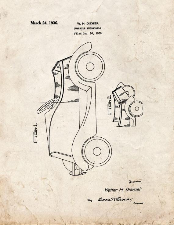 Juvenile Automobile Patent Print