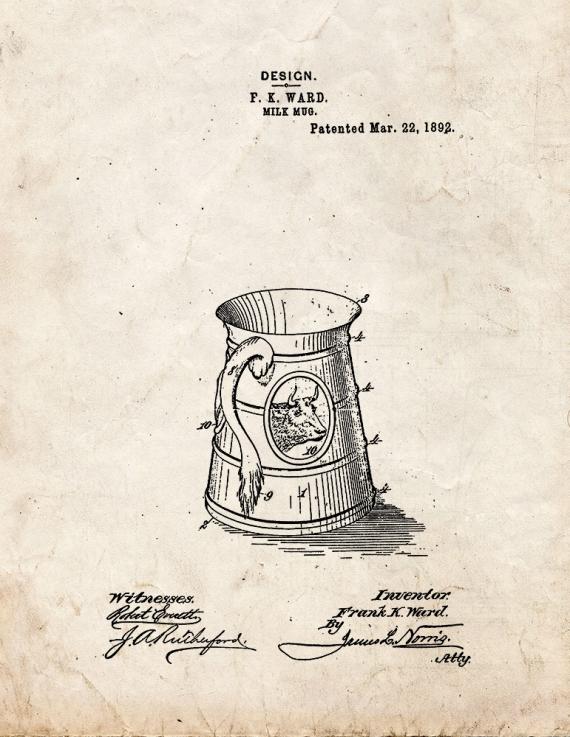 Milk Mug Patent Print