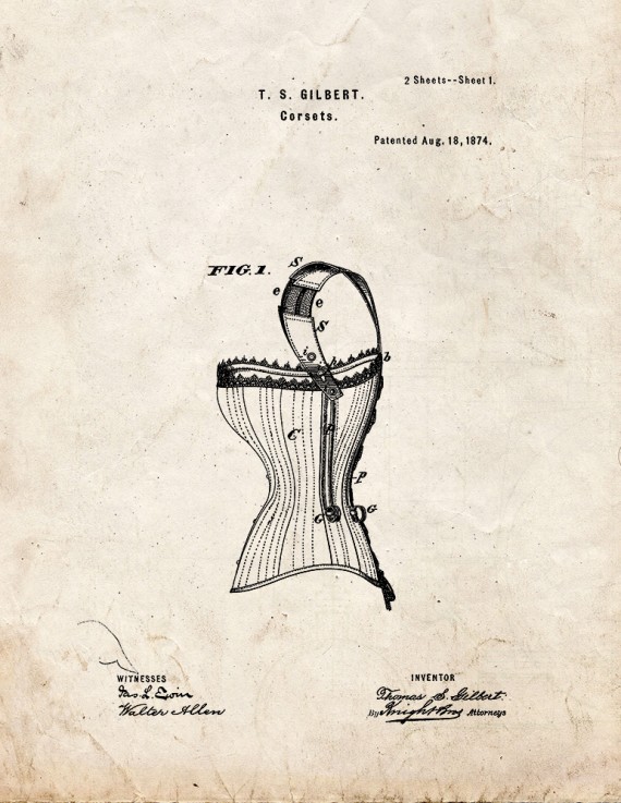 Corset Patent Print