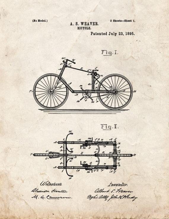 Bicycle Patent Print