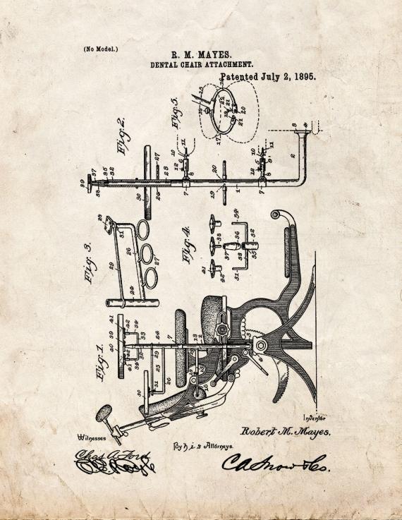 Dental Chair Attachment Patent Print