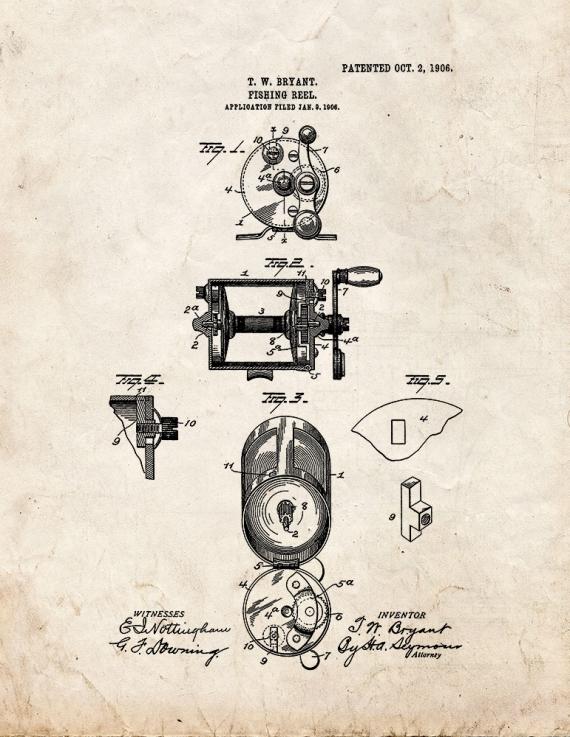 Fishing Reel Patent Print