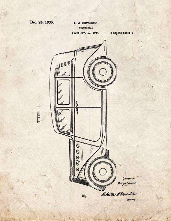 Automobile Patent Print