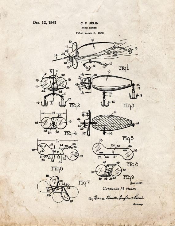 Fish Lure Patent Print