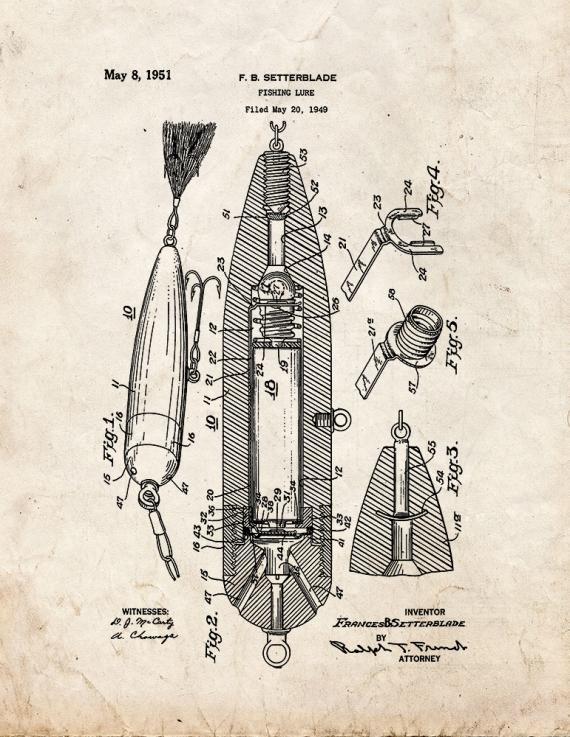 Fishing Lure Patent Print